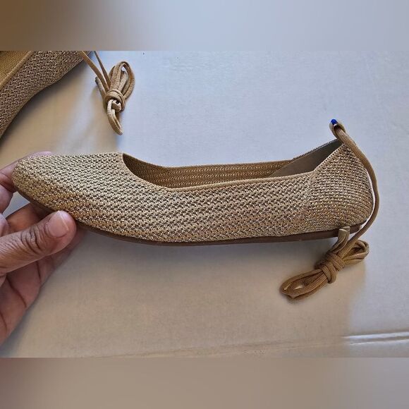 Rothy's The Square Wrap Ballerina Flats Shimmering Gold Size 9.5 - Picture 4 of 16